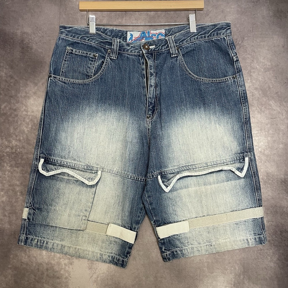 Y2K‎ Vintage Jorts Akcess Jean Shorts Denim Baggy Mens sz 38 Hip Hop Style
